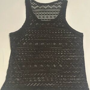 Black Crochet MeshTank Top